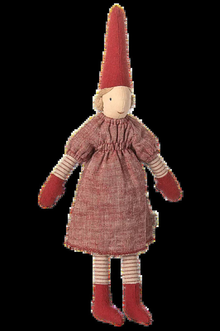 Maileg - Nisse, Str. 2 - Pige - Rød Kjole - 14-5422-00 Julepynt 