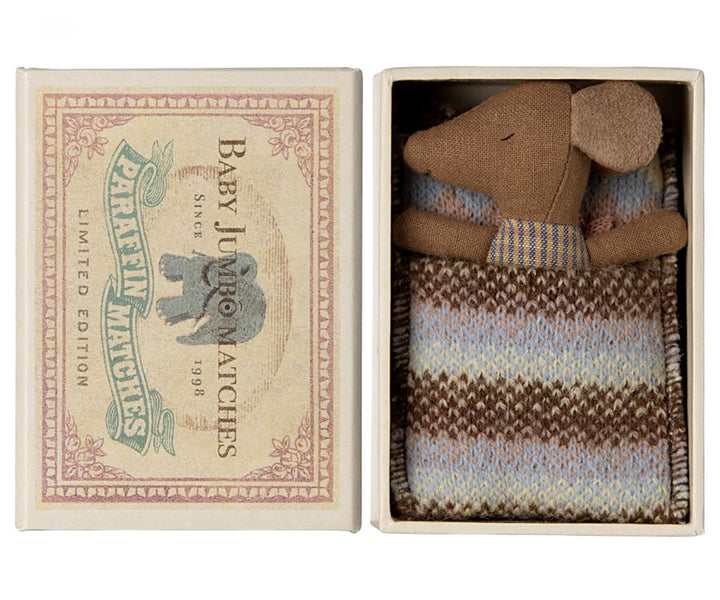 Maileg - Sleepy Wakey Baby Mouse In Matchbox - Rose