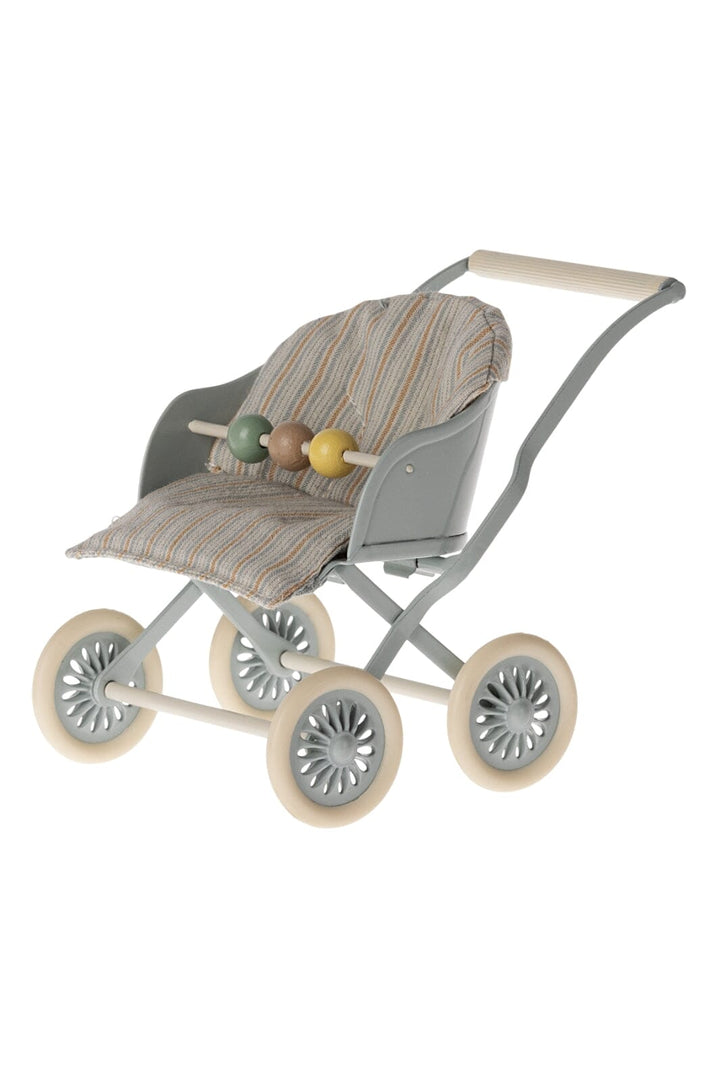 Maileg - Stroller, Baby - Blue - Baby Mouse / My