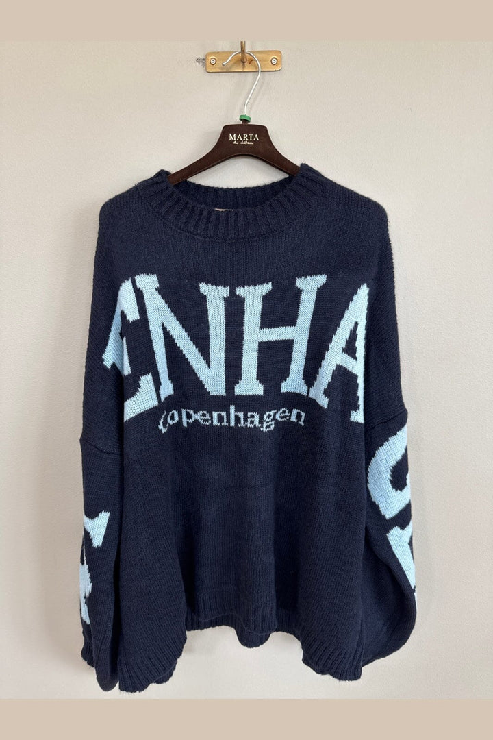 Marta Du Chateau - Mdcaria Knit 8111 - Navy/Light Blue