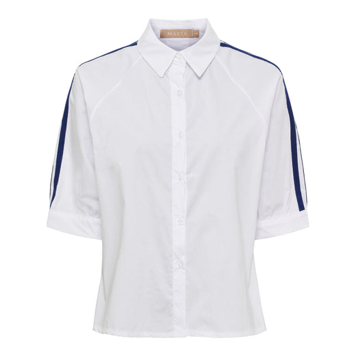 Marta Du Chateau - Mdcbambi Shirt 268819 - White/Navy Skjorter 