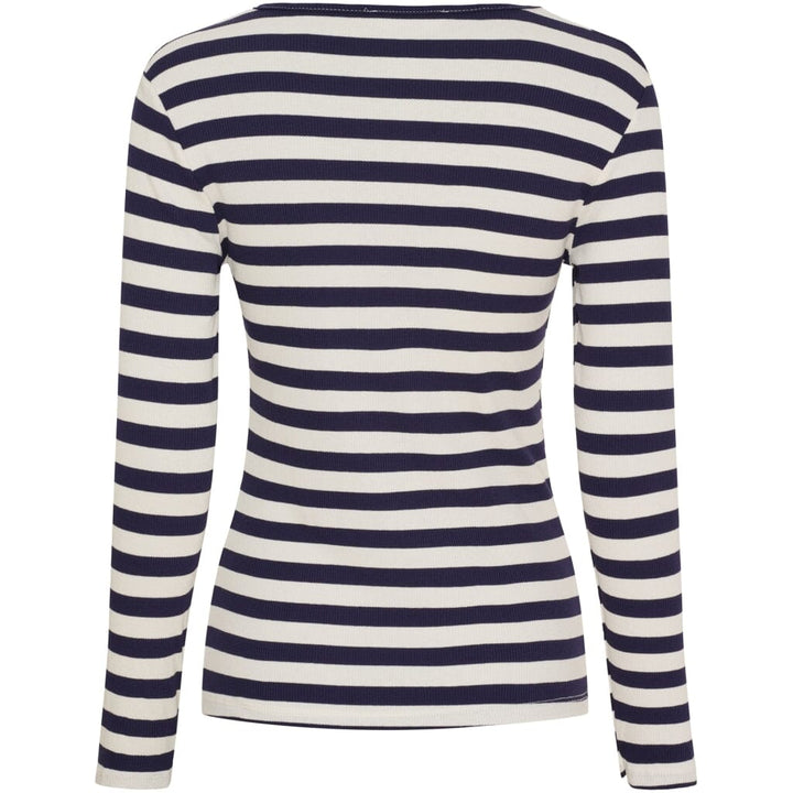 Marta Du Chateau - Mdcbegonia Ls Tee 7702 - Navy Bluser 
