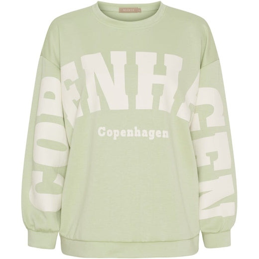 Marta Du Chateau - Mdchibiscus Sweatshirt 22659 - Green/Offwhite Sweatshirts 