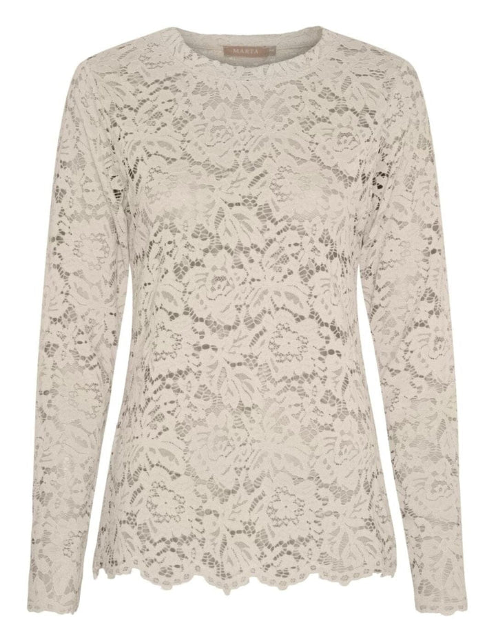 Marta Du Chateau - Mdcmilley Ls Tee 7707 - Beige New Bluser 