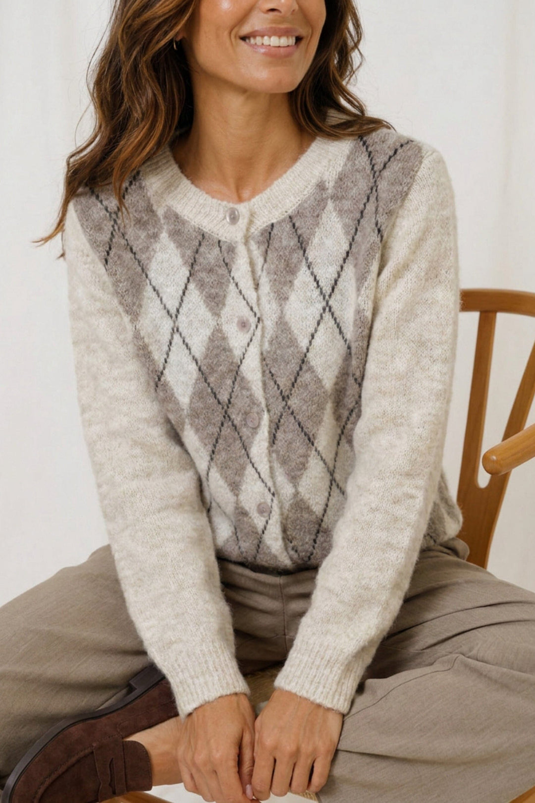 Marta Du Chateau - Mdcnovara Knit 9727 - Beige/Fango Strikbluser 