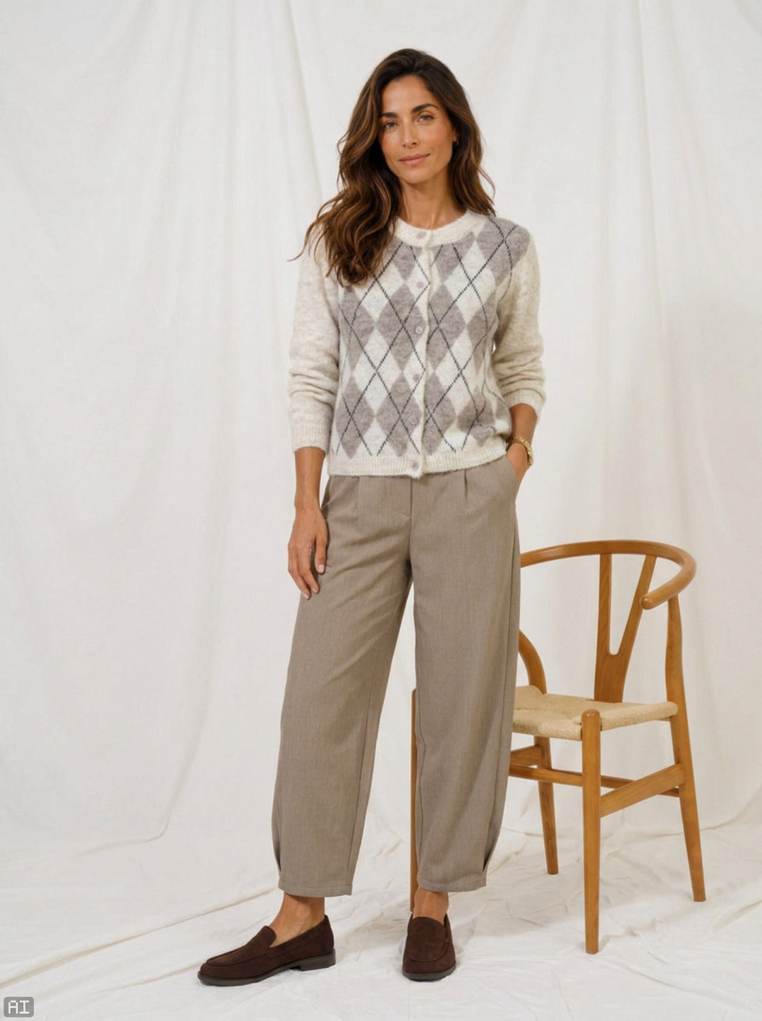 Marta Du Chateau - Mdcnovara Knit 9727 - Beige/Fango Strikbluser 