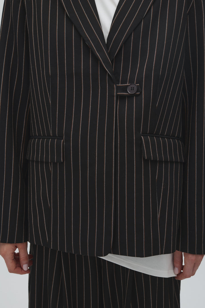 MbyM - Milani-M 74731427 - Y85 - Black Brown Pinstripe Blazere 
