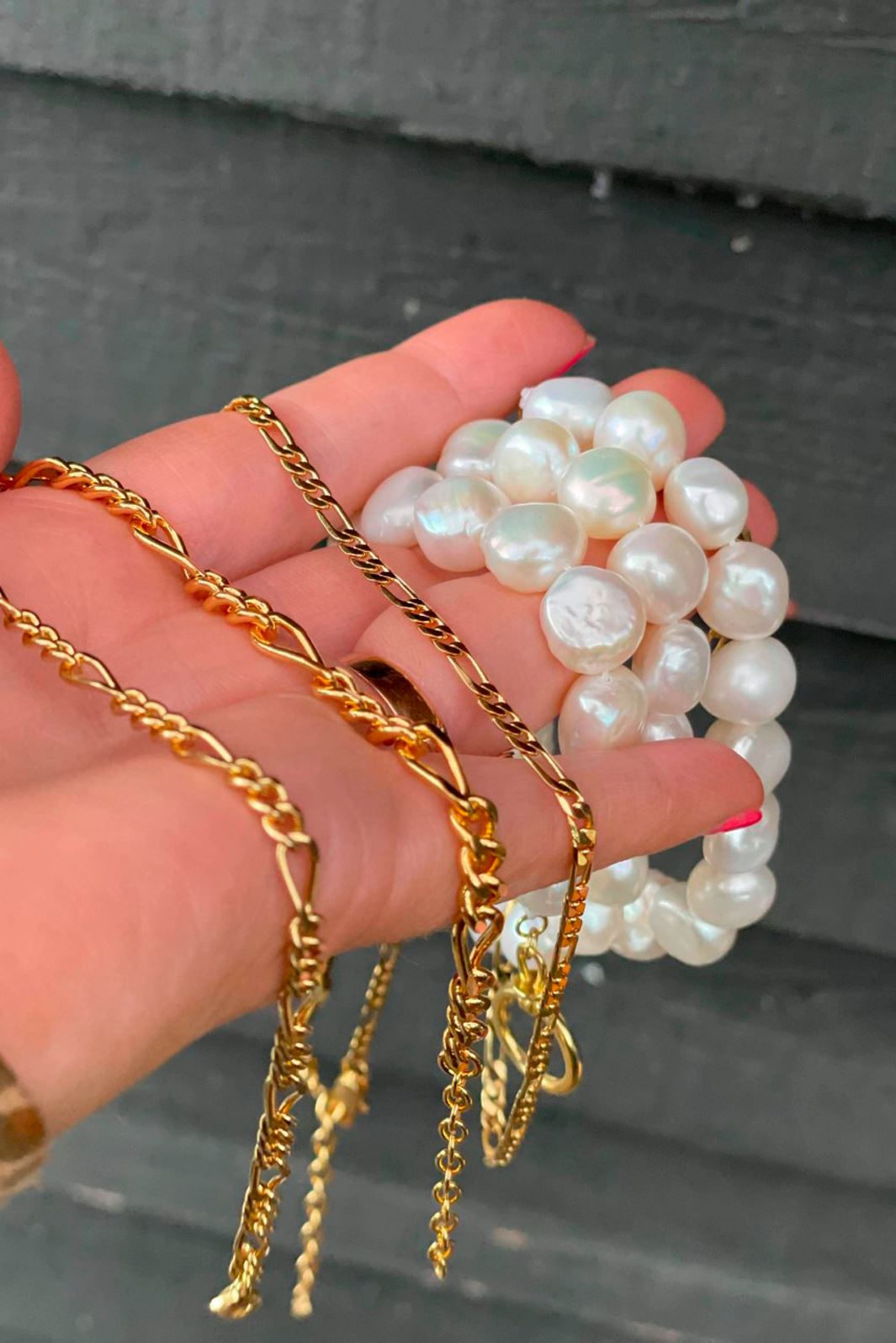 Mellow Moon - Armbånd - Forgyldt & Perle