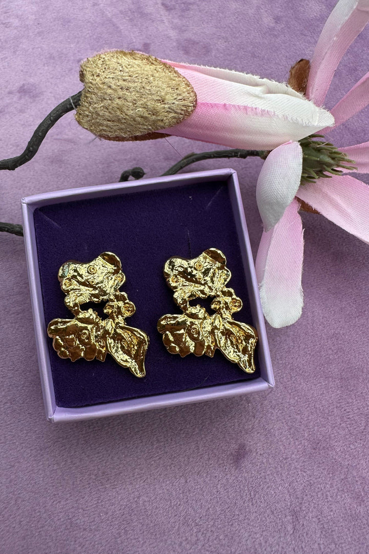 Mellow Moon - Giant Wave Earring - Forgyldt