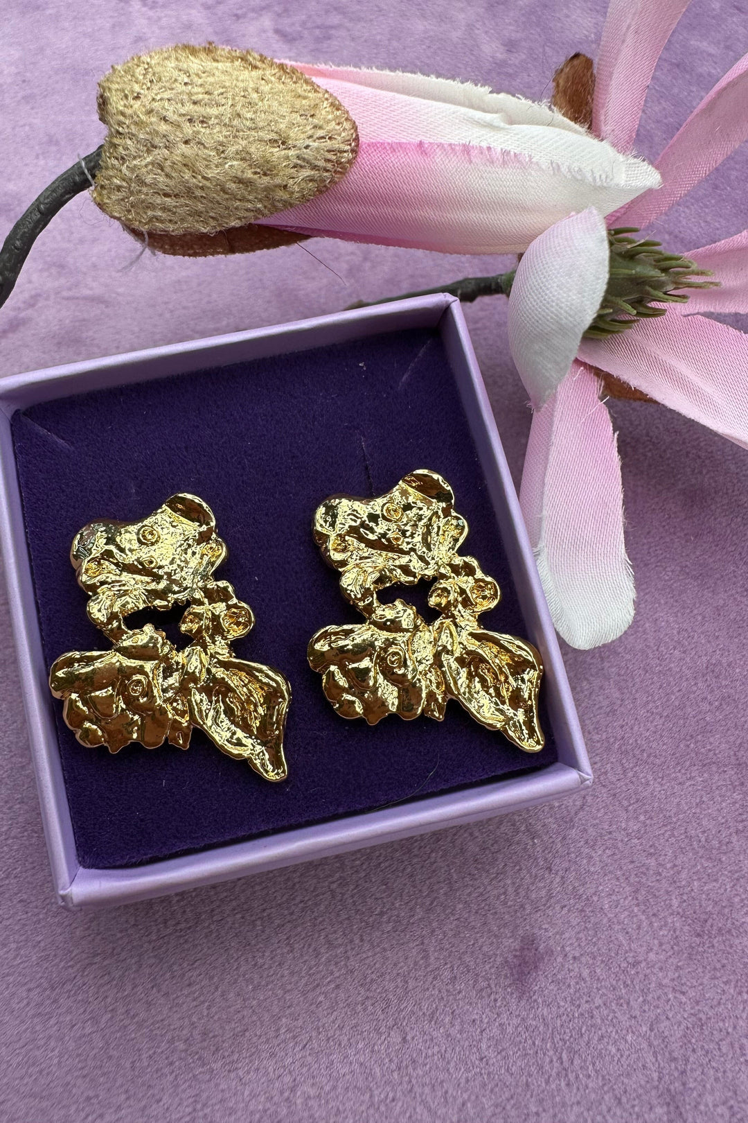 Mellow Moon - Giant Wave Earring - Forgyldt