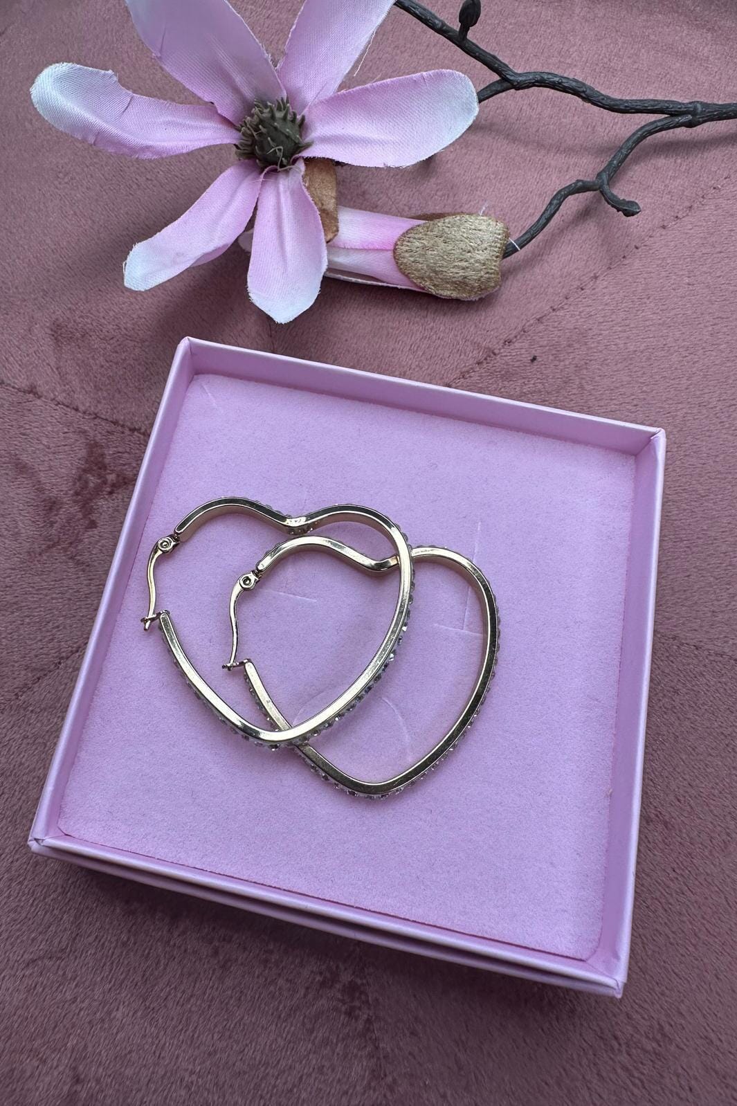Mellow Moon - Heart Hoop Stone - Forgyldt