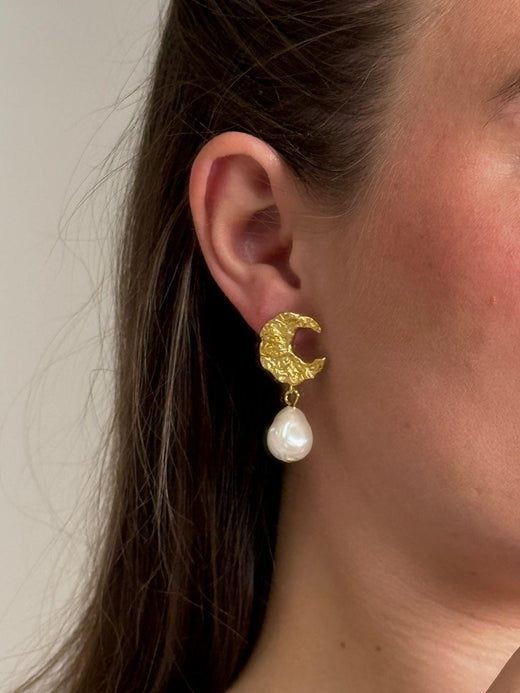 Mellow Moon - Joline Ørering - Forgyldt Øreringe 