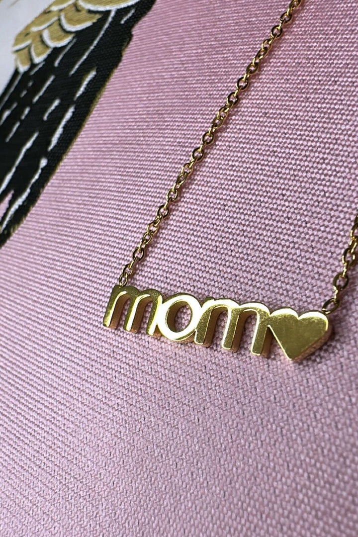 Mellow Moon - Love Mom Necklace - Forgyldt