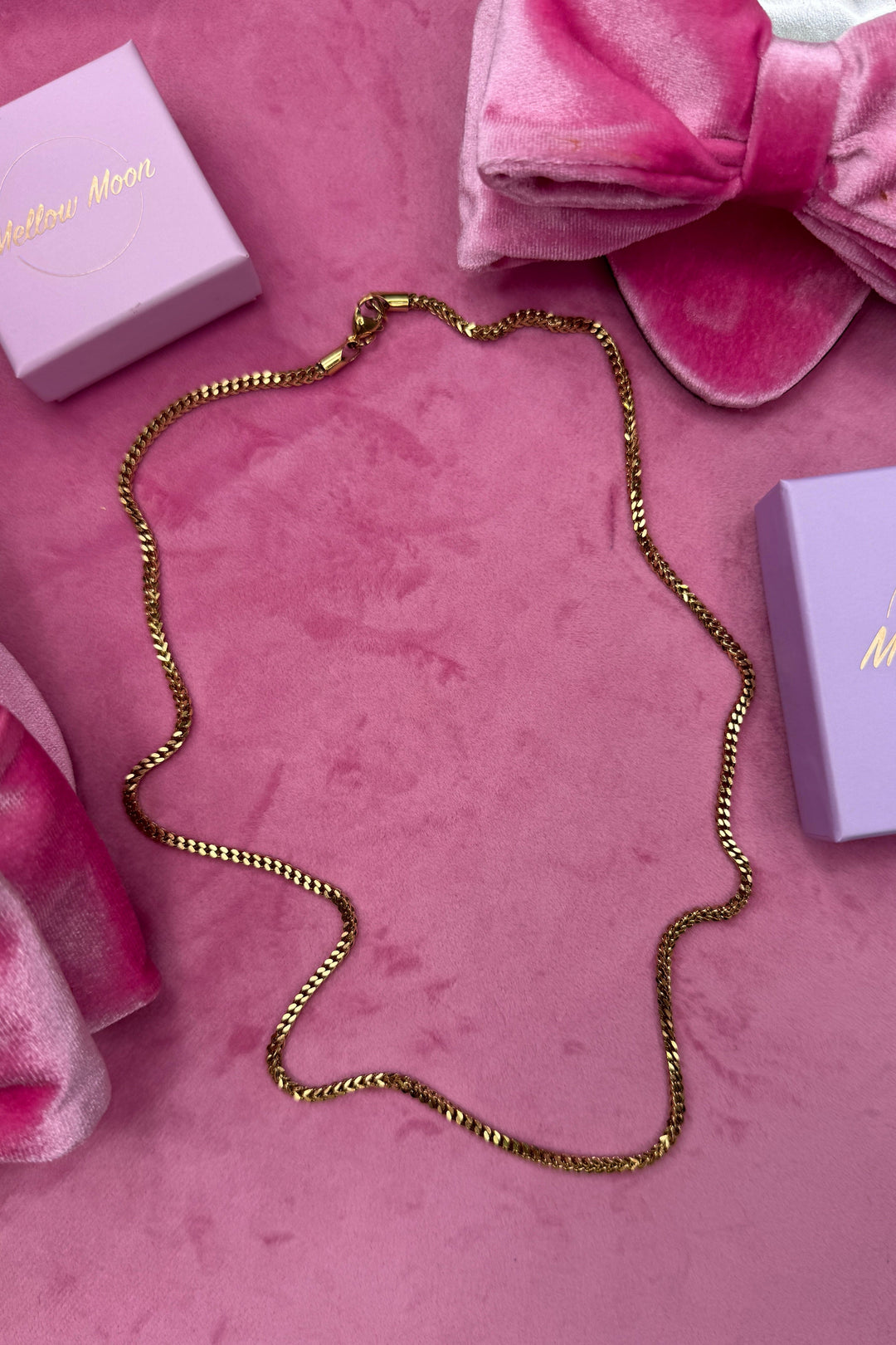 Mellow Moon - Necklace Figaro Mesh F9023 - Forgyldt