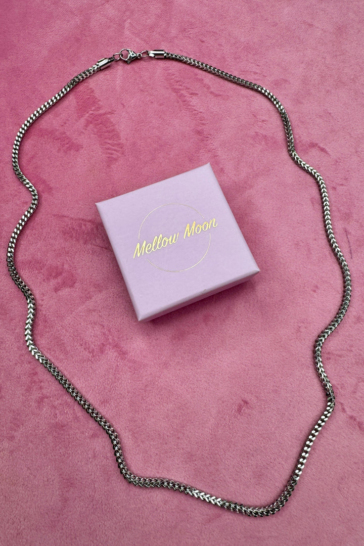 Mellow Moon - Necklace Figaro Mesh F9023 - Forsølvet
