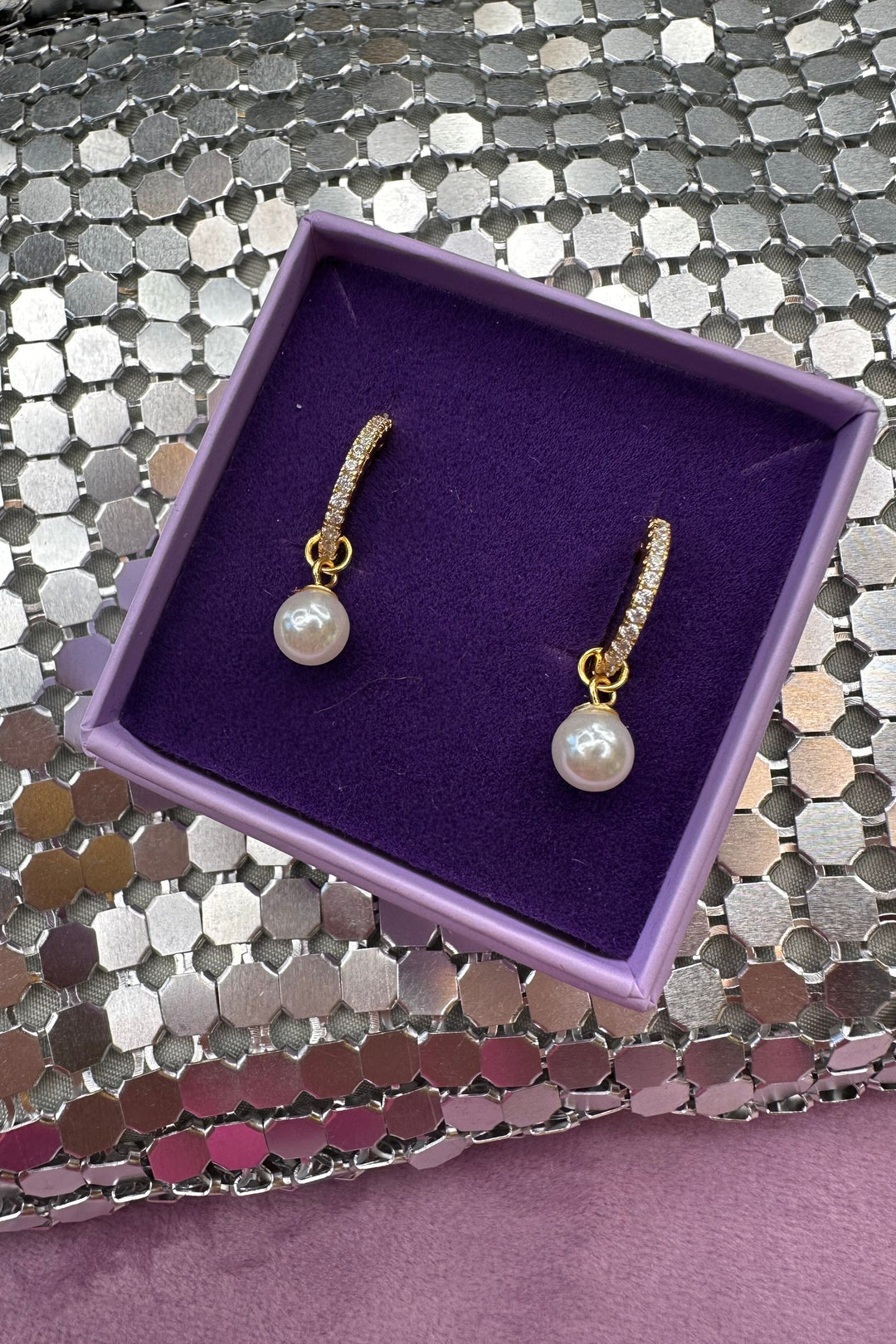 Mellow Moon - Pearl And Stone Earing - Forgyldt