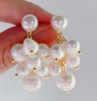 Mellow Moon - Pearl Drops Earring - Forgyldt