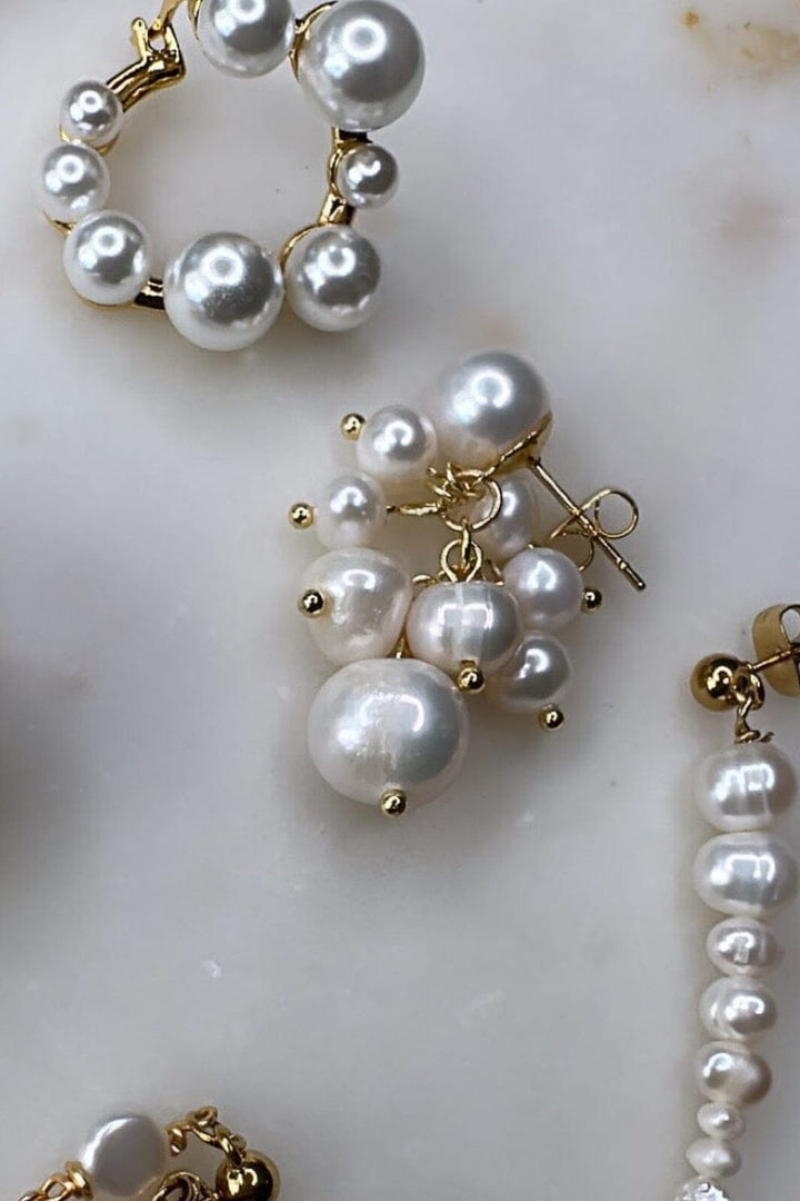 Mellow Moon - Pearl Drops Earring - Forgyldt