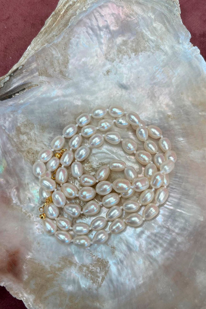 Mellow Moon - Perle Halskæde - Forgyldt