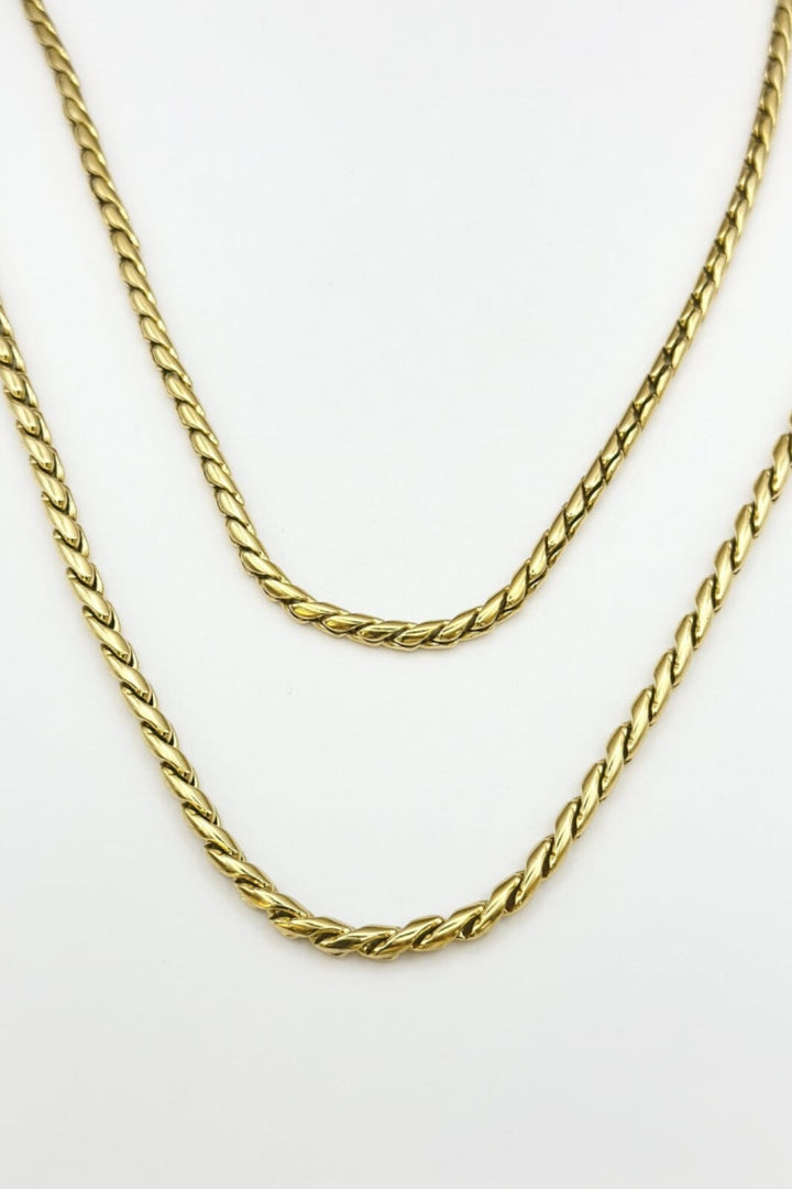 Mellow Moon - Round Palm Tree Necklace Collier Palmiers - Forgyldt