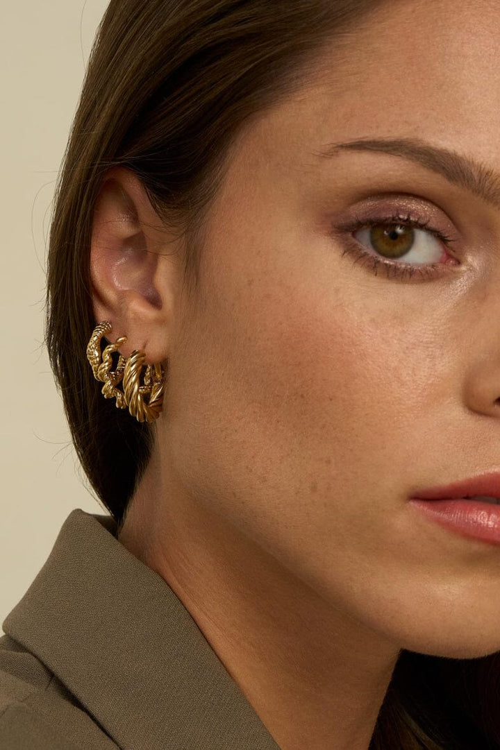 Mellow Moon - Small Abby Hoop Earrings BM0614E0480 - Forgyldt