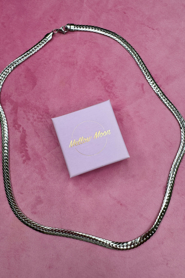 Mellow Moon - Snake Mesh Necklace Colh Serpent - Forsølvet