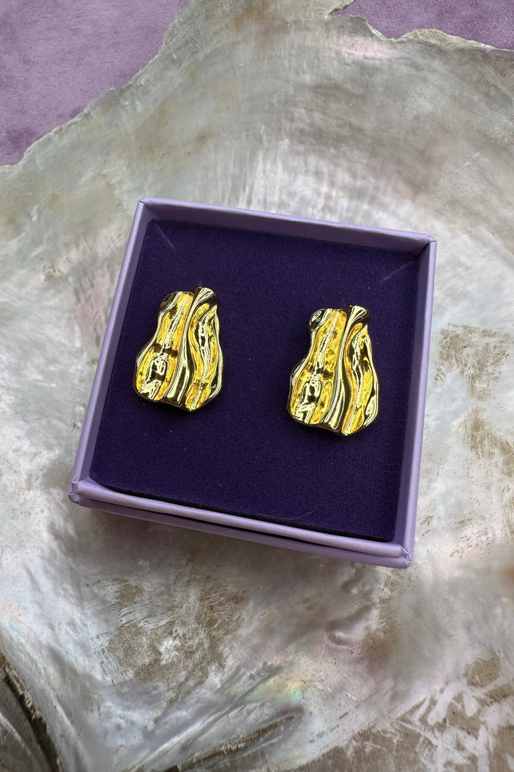 Mellow Moon - Wave Earring - Forgyldt