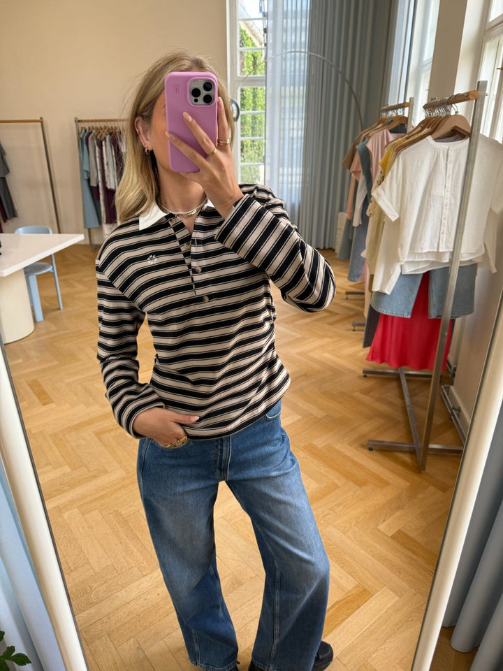 Modström - Trinnymd Polo 59143 - 13637 - Beige Black Stripe T-shirts 