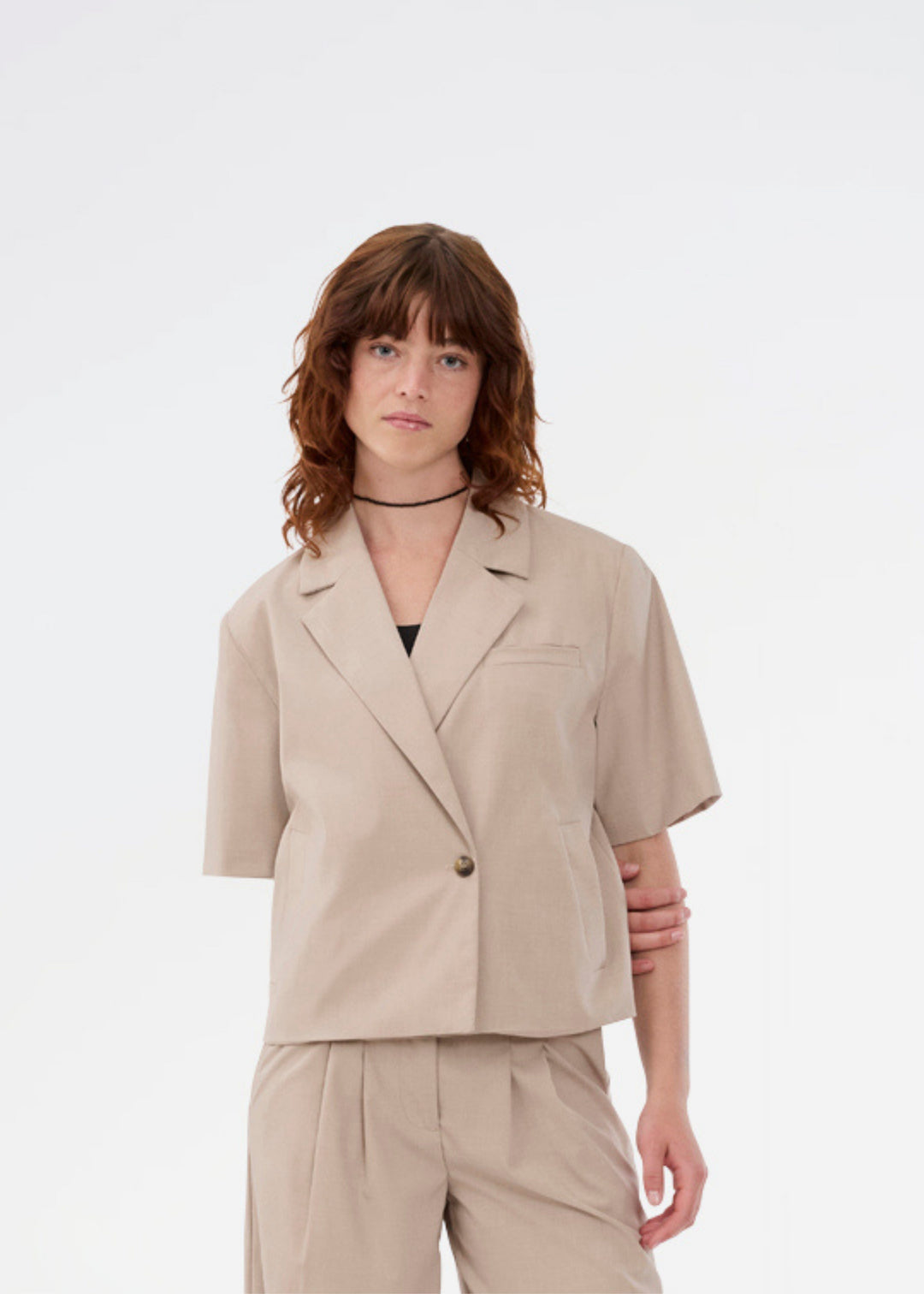 Modström - Tuesdaymd Ss Blazer 59118 - 105 - Beige Melange Blazere 