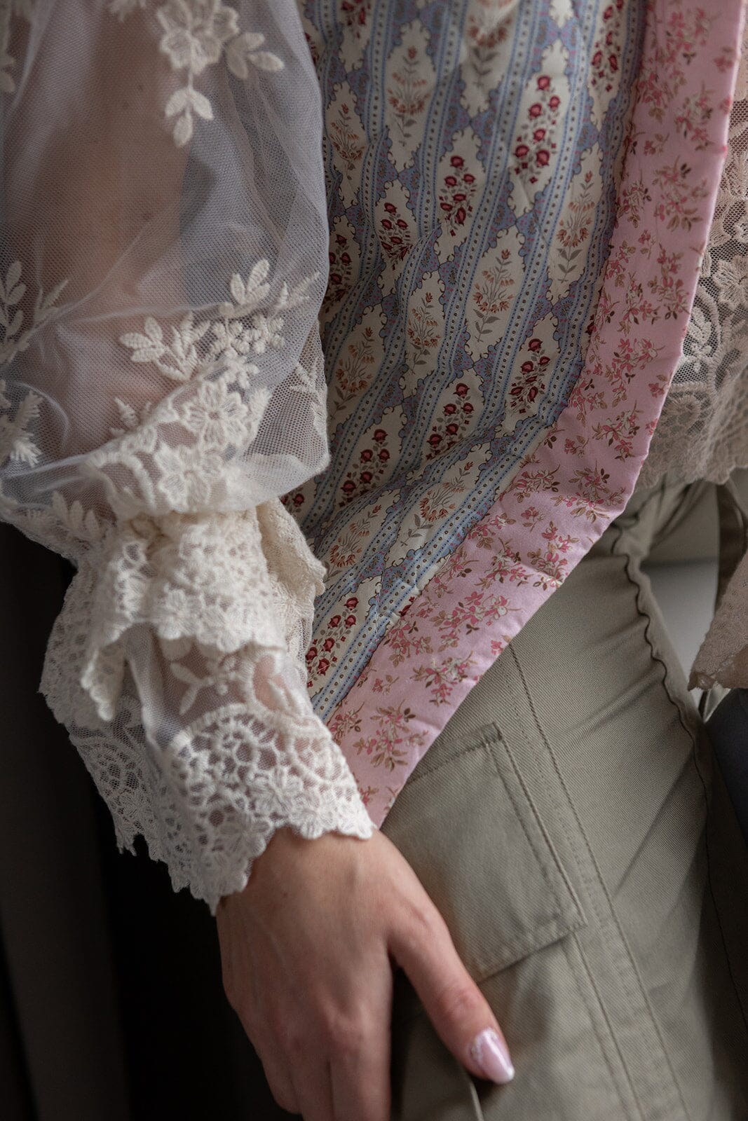 Molly & My X Melanie Due - Luise V Quilt Vest 167530 - 754 - Light Pink Veste 