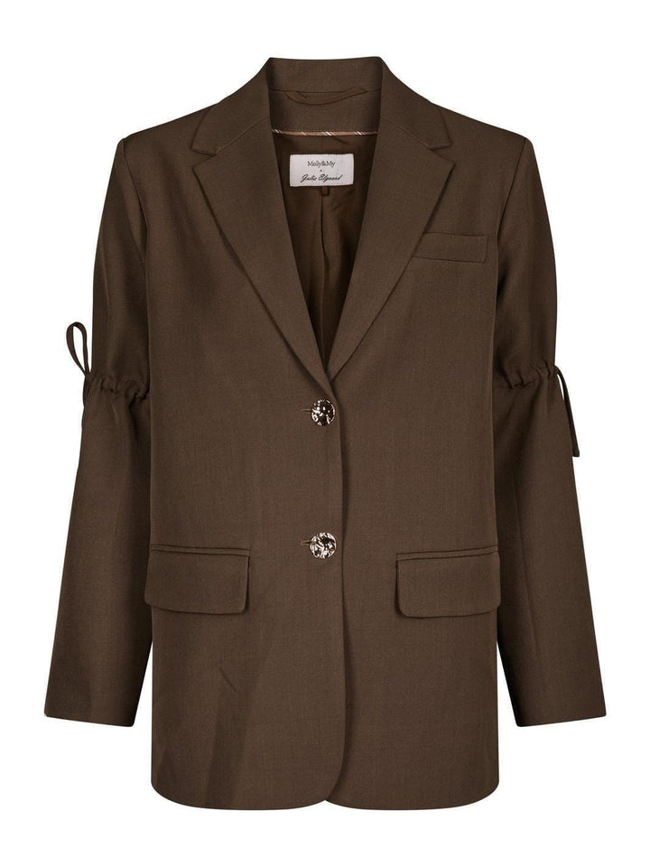 Molly&My x Julie Elgaard - Frida String Structure Blazer 167115 - 676 - Dark Brown Blazere 