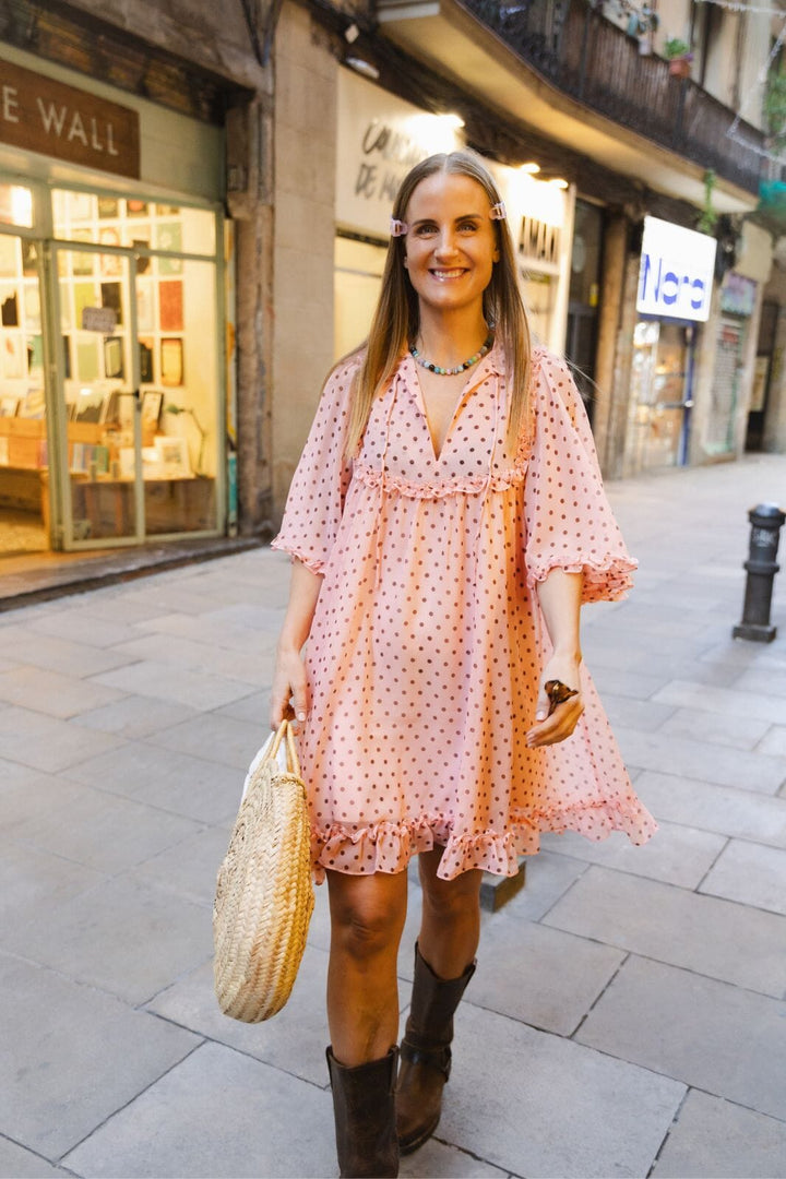 Molly&My x Julie Elsebeth - Linea Dress - Pink Dots 