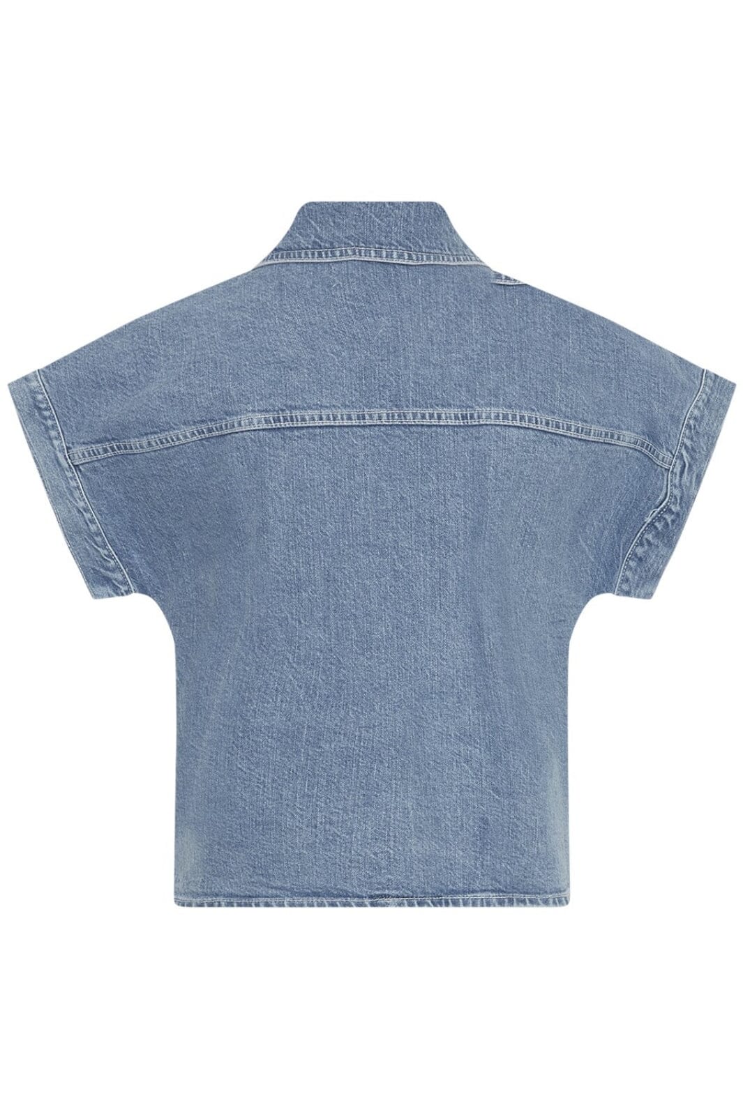 Moss Copenhagen - Mschelida Ada Ss Denim Shirt 19026 - Light Blue Wash