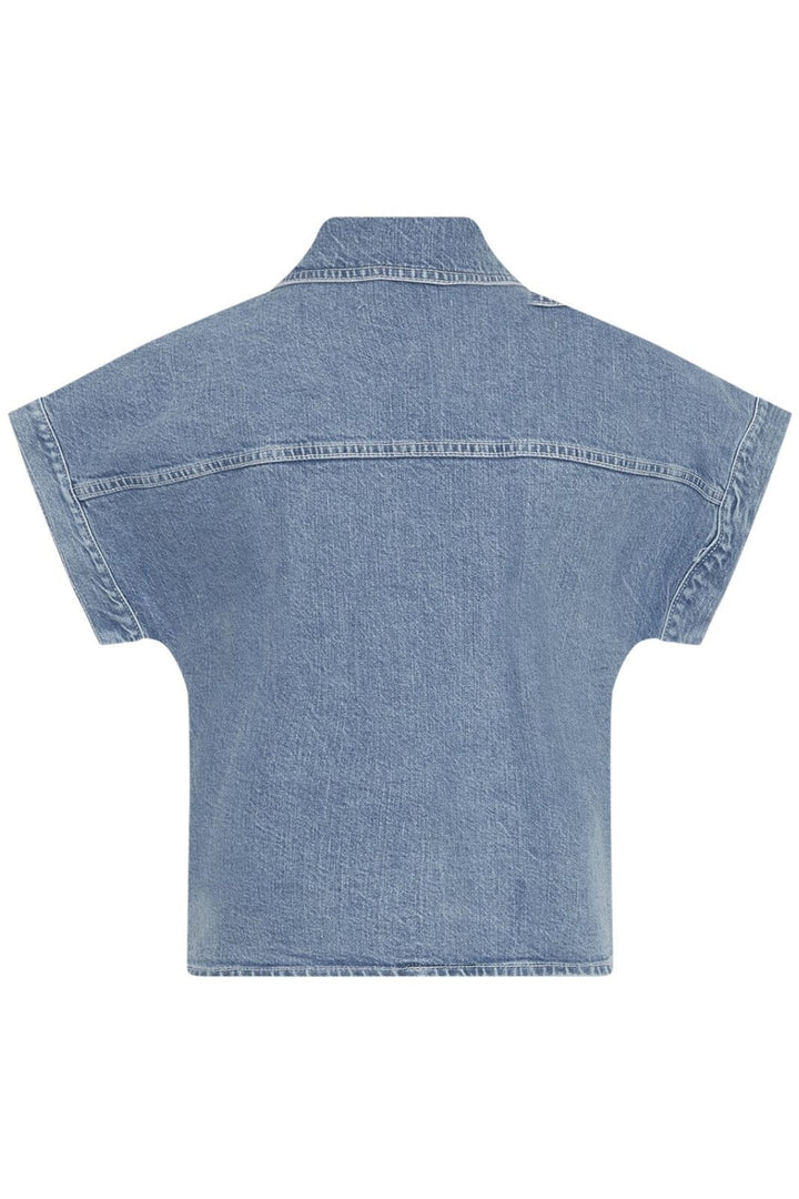 Moss Copenhagen - Mschelida Ada Ss Denim Shirt 19026 - Light Blue Wash