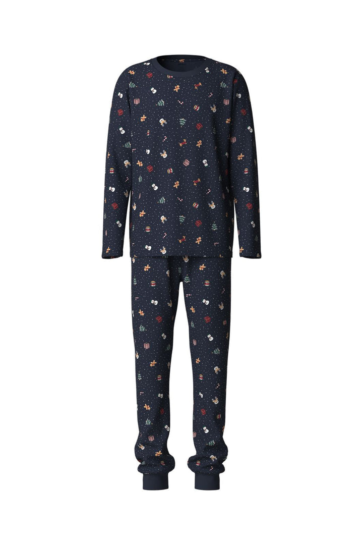 Name It - Nanvismas Ls Nightset - 5124797 Navy Blazer Christmas