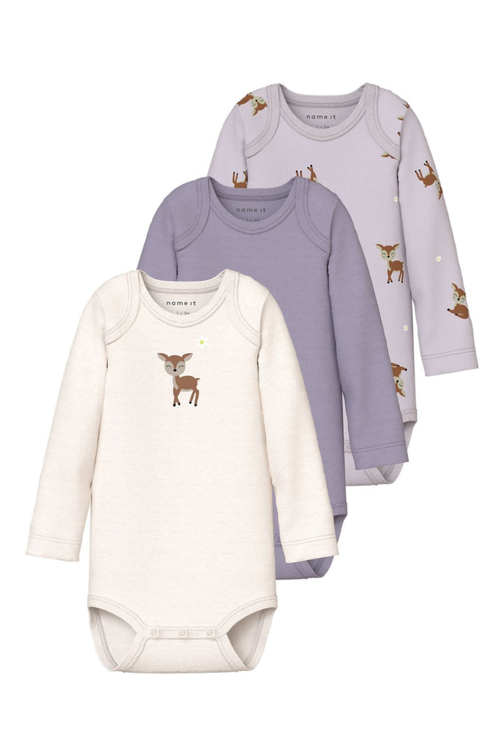 Name It - Nbfbody Ls Deer - 4979482 Lilac Marble W/ Jet Stream + Lavender Gray