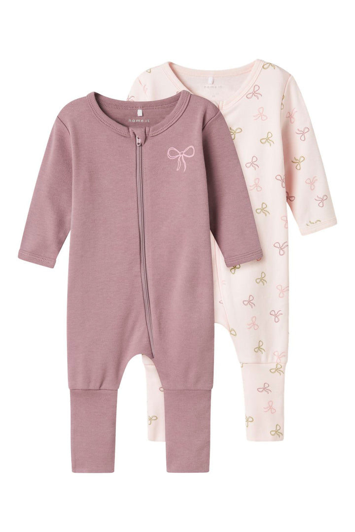 Name It - Nbfnightsuit Zip Ff Pink Bow - 4737074 Barely Pink