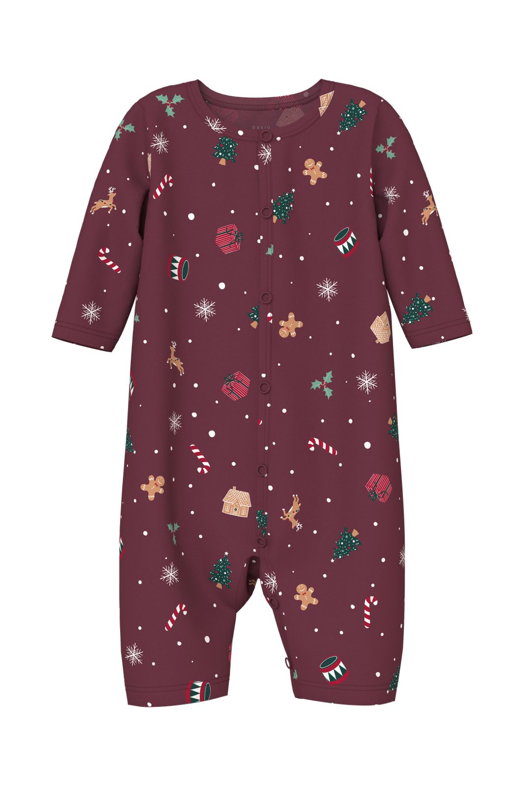 Name It - Nbnvismas Ls Nightsuit - 4918620 Burgundy Xmas Aop