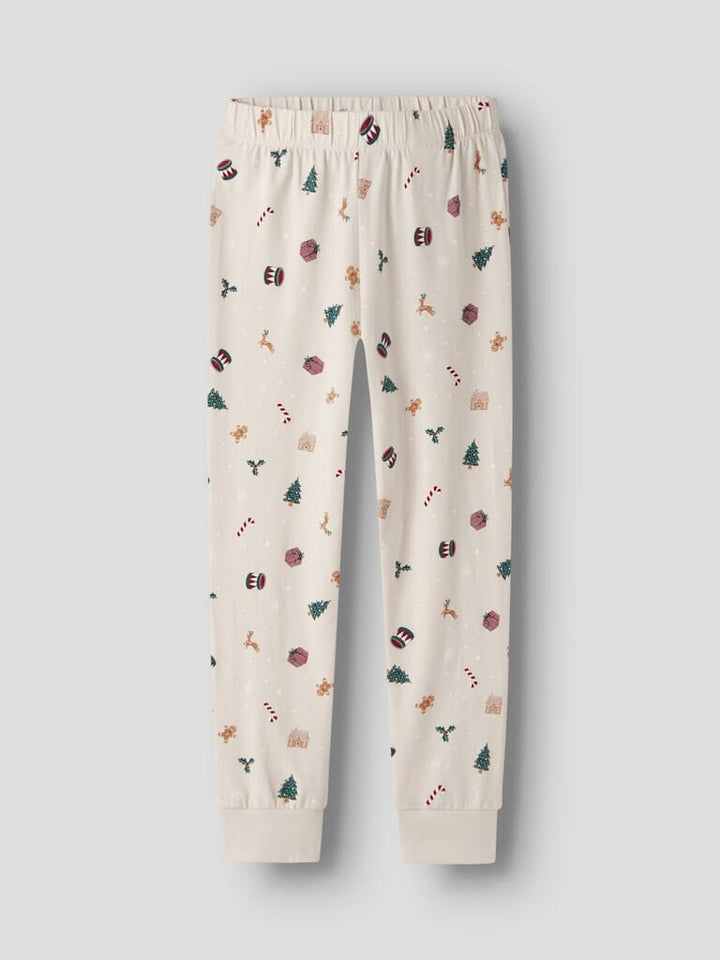 Name It - Nknvismas Ls Nightset - 4918936 Whitecap Gray Xmas Aop Nattøj 