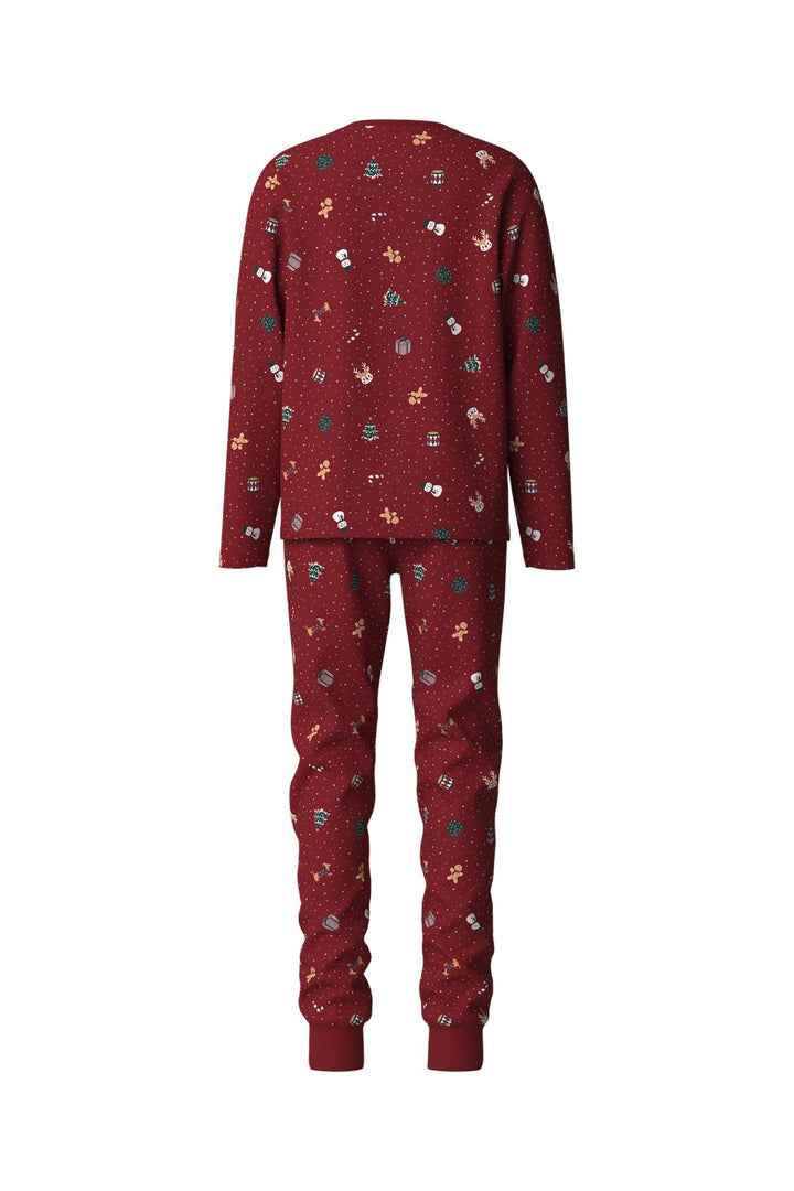 Name It - Nknvismas Ls Nightset - 5129027 Red Dahlia Christmas