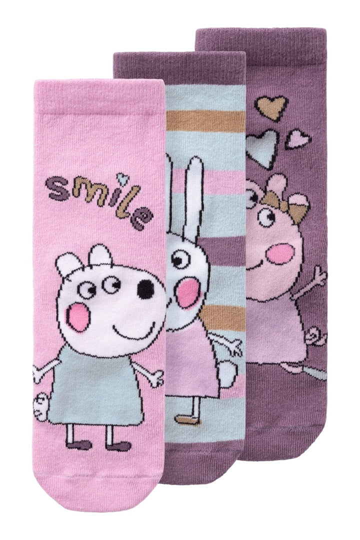 Name It - Nmfamina Peppapig Sock - 4567700 Pastel Lavender 3P Arctic Dusk+Ether+Pastel Lavender