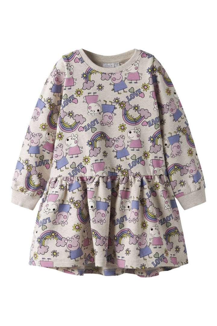 Name It - Nmfdarma Peppa Ls Swe Dress - 4922431 Peyote Melange