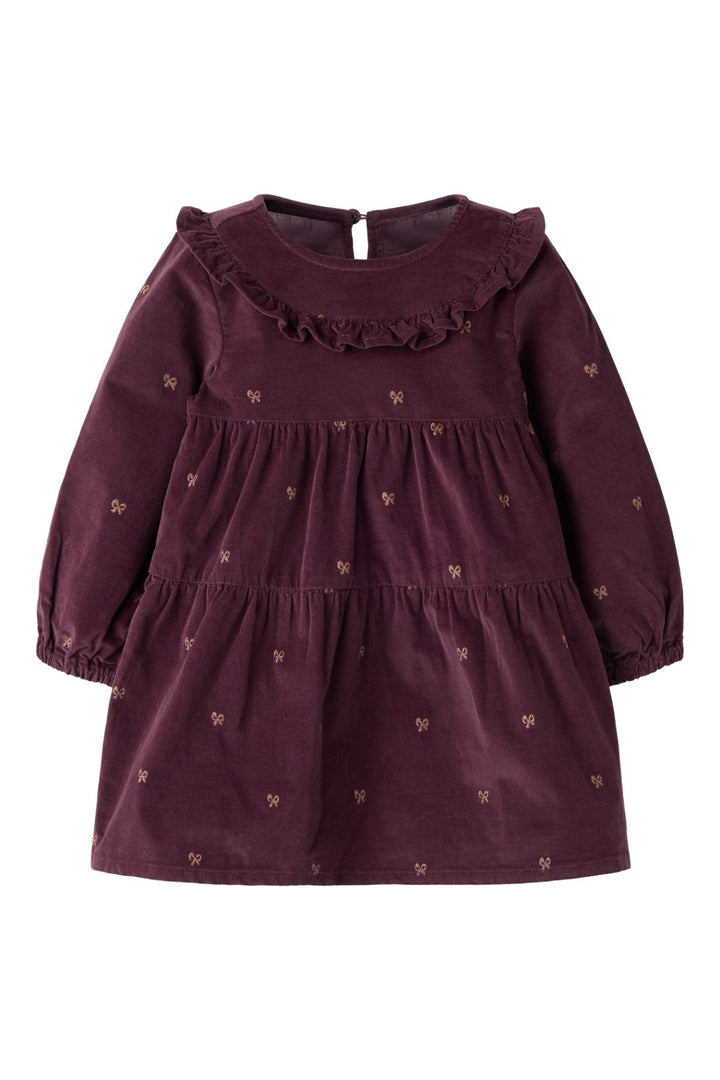 Name It - Nmflaura Cord Glitter Dress 4510-Yt - 5206625 Catawba Grape Glitter Bow