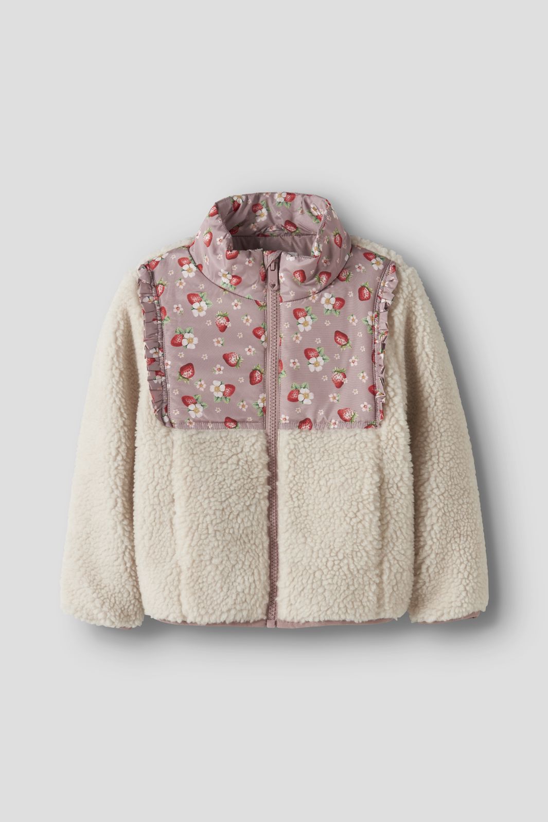 Name It - Nmfminna Teddy Jacket - 5018264 Whitecap Gray Strawberry