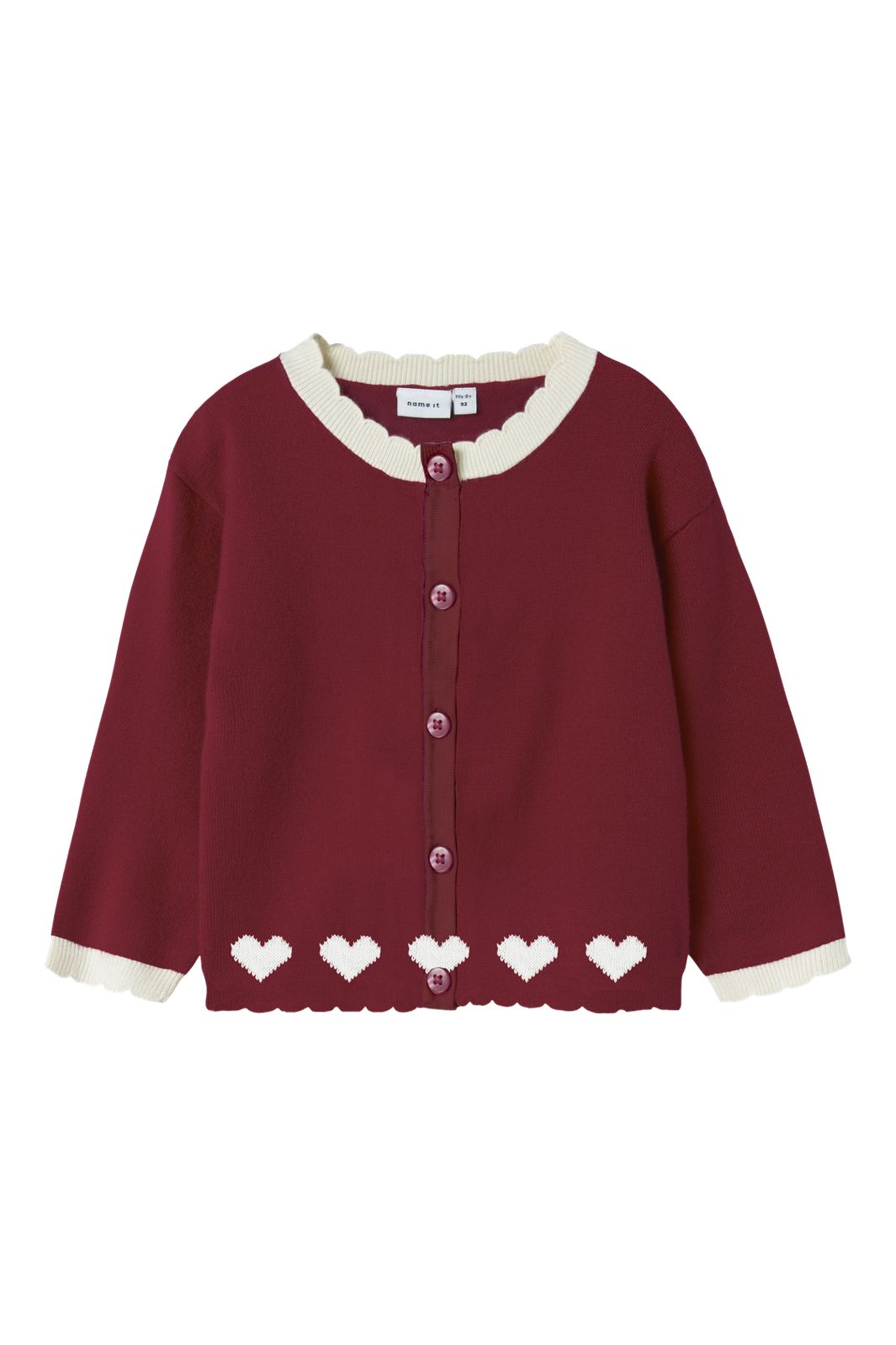 Name It - Nmfralbos Ls Knit Card - 5158244 Red Dahlia