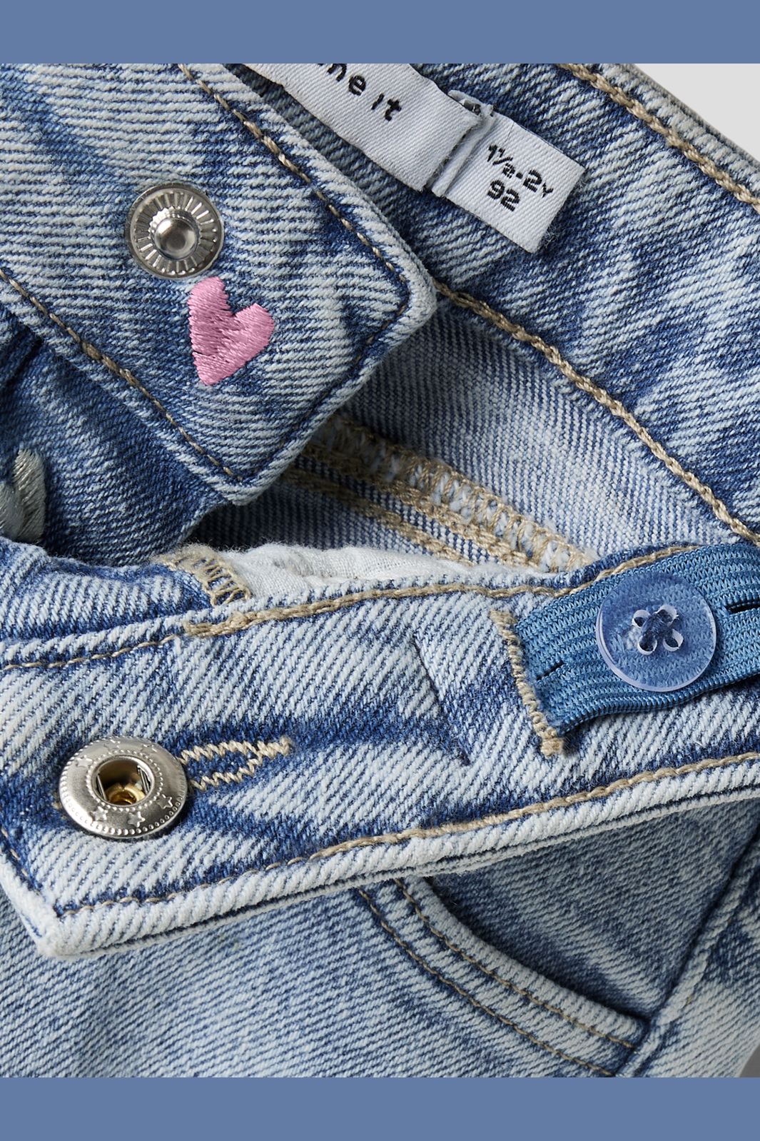 Name It - Nmfrose Wide Emb Jeans 2633-Fr - 4893807 Light Blue Bleached Denim