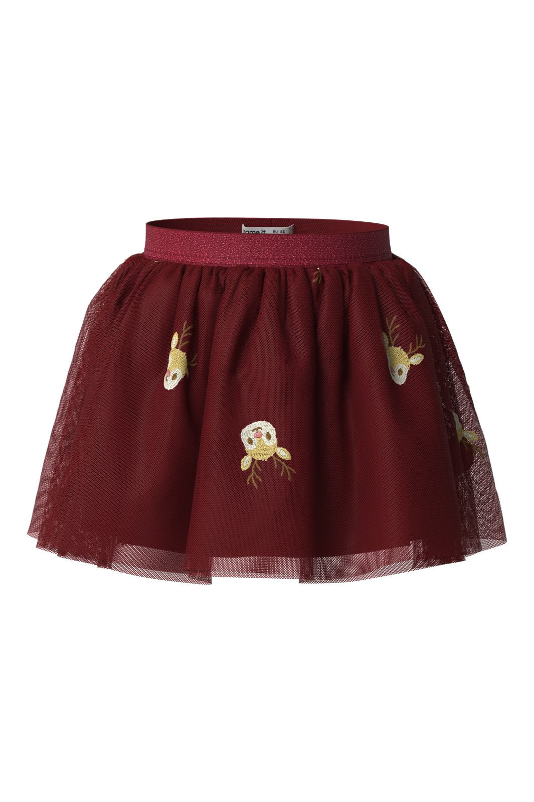 Name It - Nmfveross Tulle Skirt - 5127592 Red Dahlia Reindeer