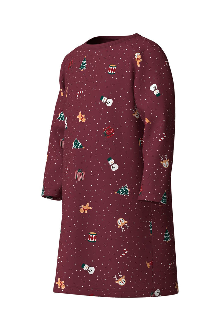 Name It - Nmfvismas Ls Nightgown - 5124768 Burgundy Christmas