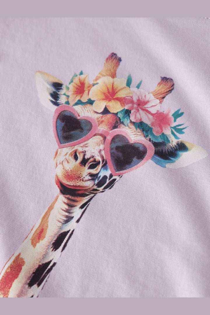 Name It - Nmfvotea Ls Nreg Top - 5003666 Lavender Fog Giraffe Sunglasses