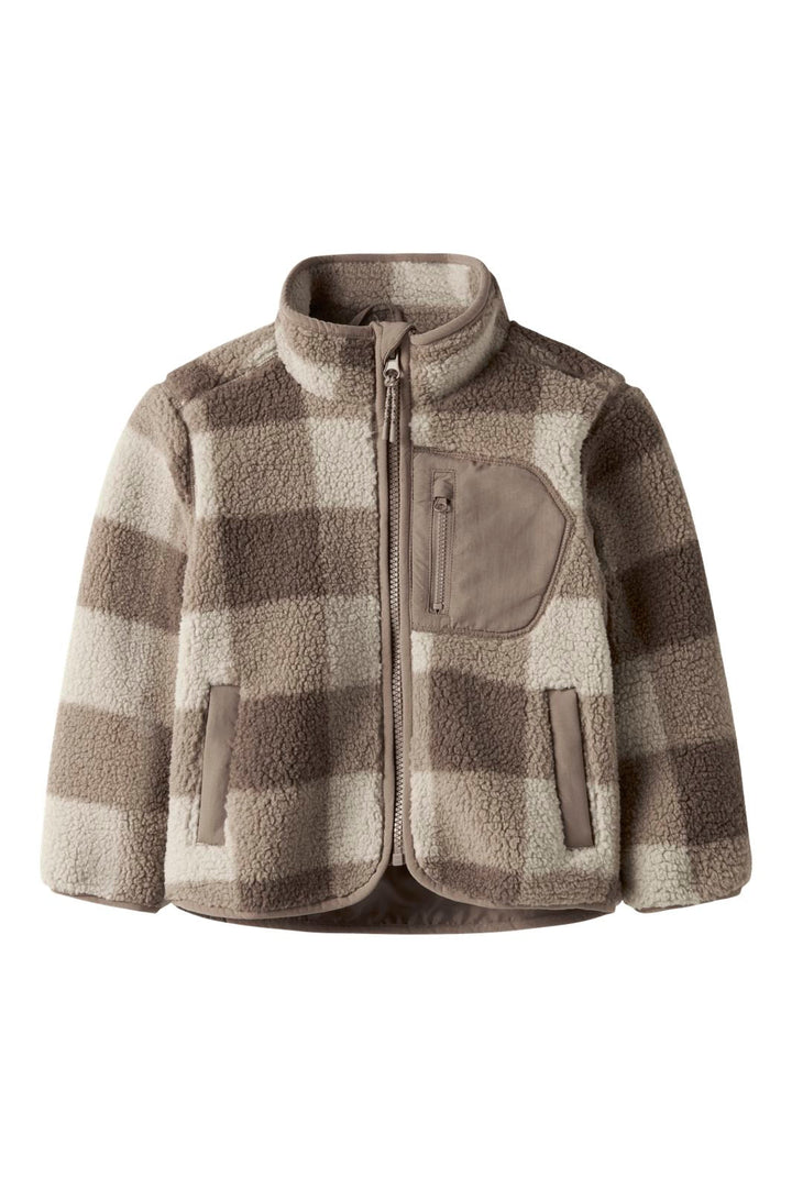 Name It - Nmmmonico Sherpa Jacket Check - 4893826 Fossil